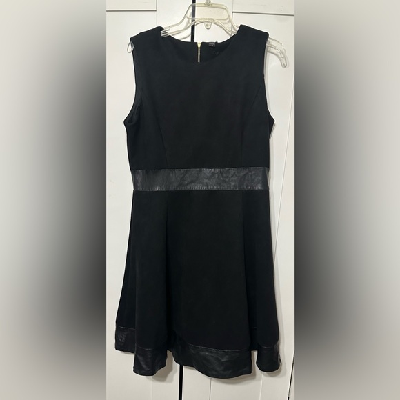 Calvin Klein Black Dress with Leather Accent - Picture 1 of 5